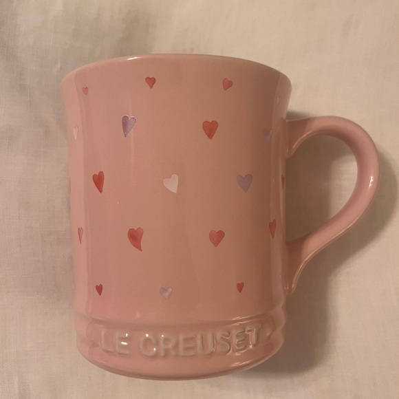 Le Creuset Dining Le Creuset Pink Chiffon Heart Valentine Mug
